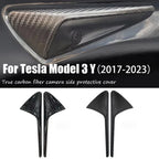 imitate Carbon Fiber For Tesla 2021 2022 2023 Model Y 3 Fender Side Camera Protective Cover Glossy Matte Color Amagi