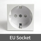 Fireproof 13A Wall Outlet 8mm Stainless Steel UK/EU/US/FR Universal Power Socket Single/Double Gang DIY