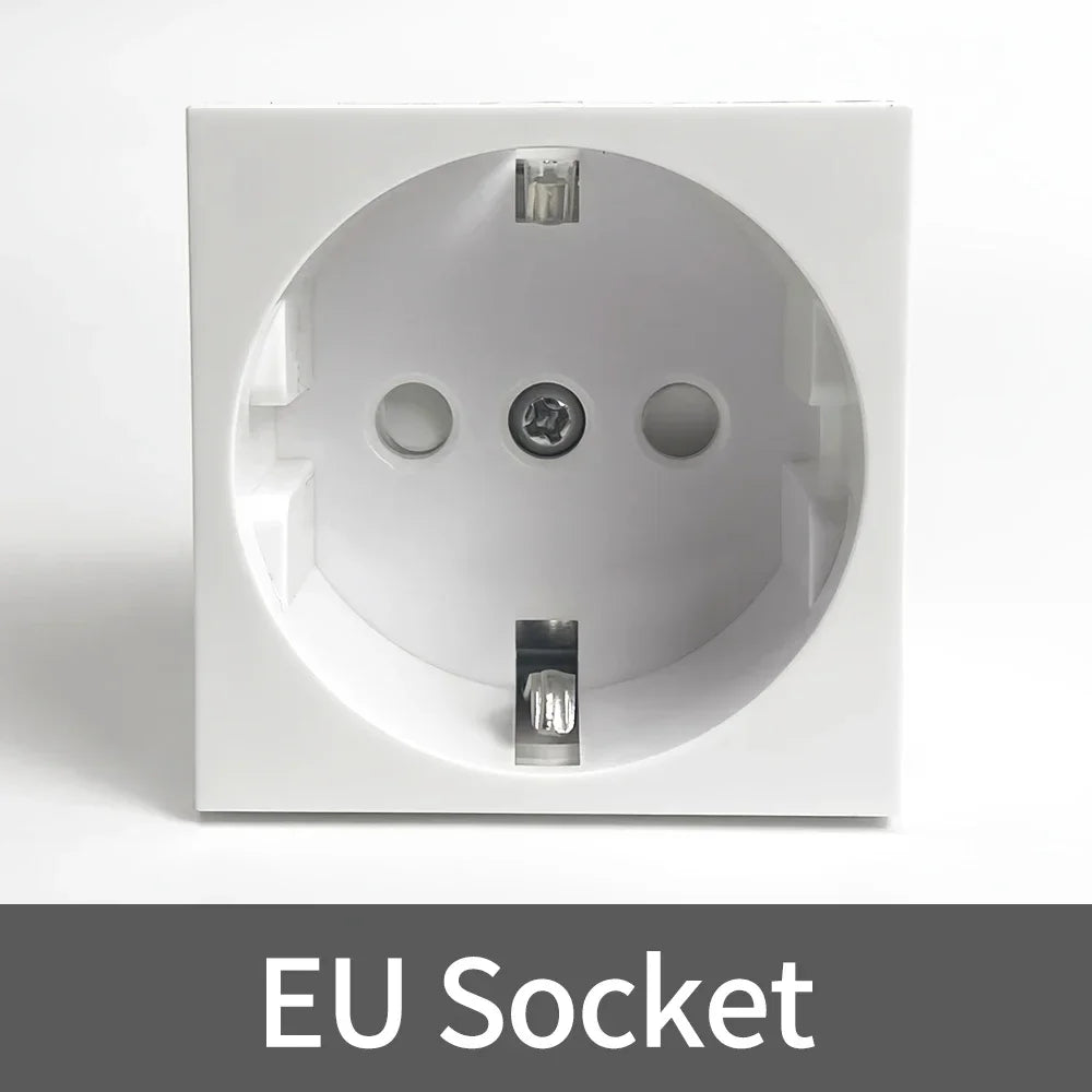 Fireproof 13A Wall Outlet 8mm Stainless Steel UK/EU/US/FR Universal Power Socket Single/Double Gang DIY