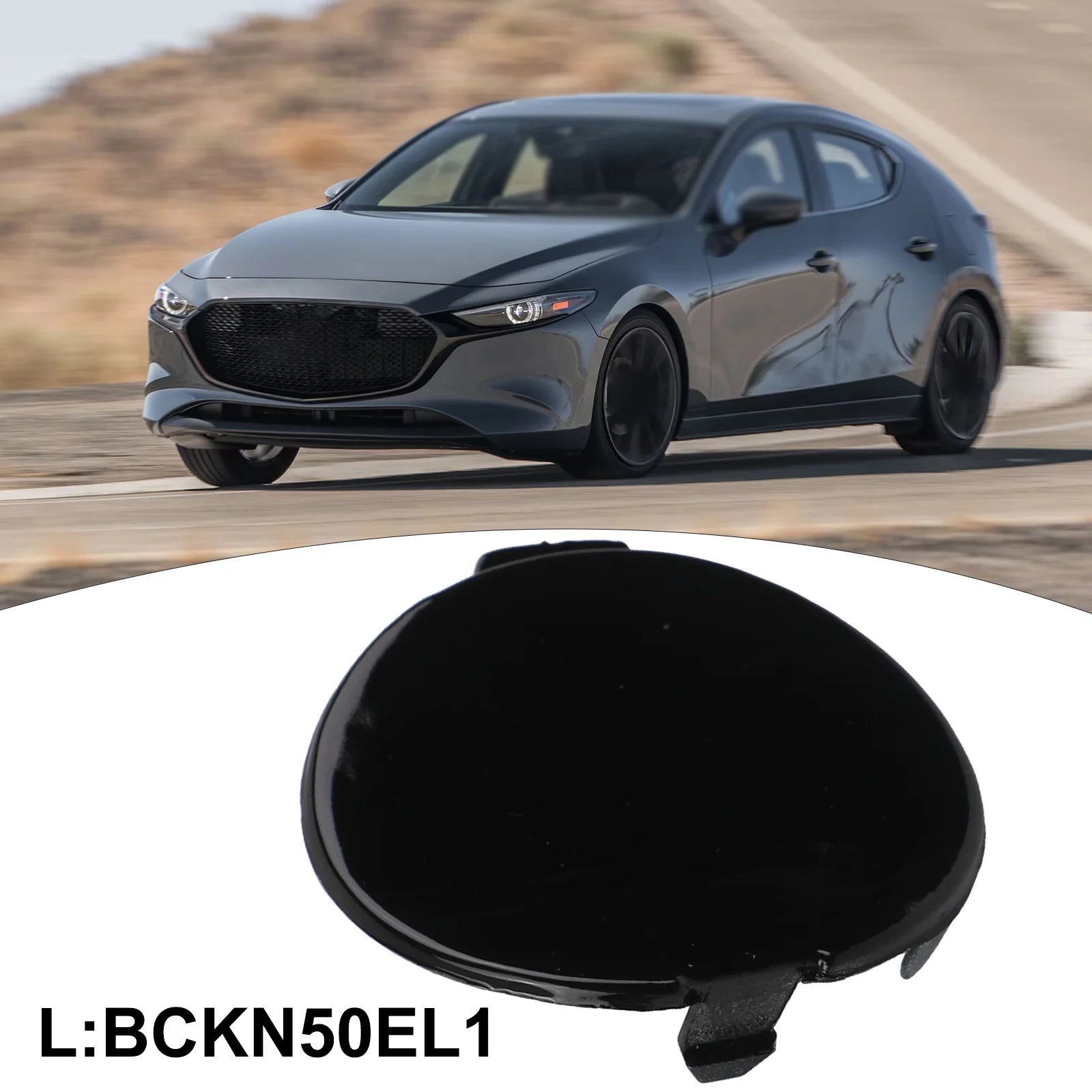 1pcs Rear Right / Left Bumper Tow Eye Cover For MAZDA 3 For Hatchback 2019-2023 Replacement Rear Bumper Trailer Cover