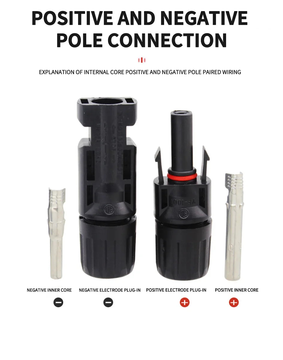 400/200/100/40/20/10 Pcs Photovoltaic Solar Connector 1000V30A Wholesale Panel Connectors Kit for PV/MC Cable 2.5/4/6mm²