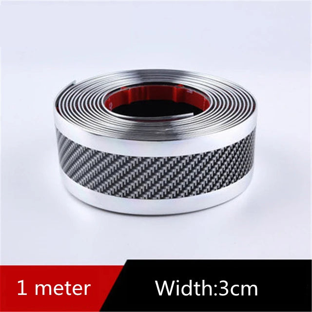 Car Stickers Anti Scratch Door Sill Protector Rubber Strip Carbon Fiber Threshold Protection Bumper Film Styling  Accessories