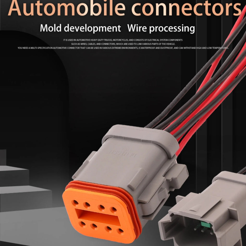 8-PIN Waterproof Electrical 1.6mm Male Female Connector For Car Motor With Wires DT04-08PA-C017 DT06-08SA-C017