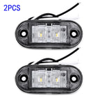 2Pcs Set White Marker Lights 12V LED Car Side Marker Tail Light 24V Trailer Truck Lamp Waterproof Plastic Signal Lamp