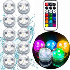 Mini Submersible LED Lights Small Underwater Tea Candles Waterproof with Remote Control for Vase Home Party Wedding Table Amagi
