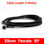 2m M8 Sensor Connector Cable, Straight & Right Angle Options, Male/Female, 3/4/5/6/8 Pin, Waterproof Molded Plug for Industry