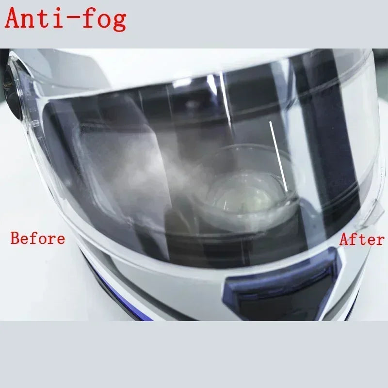 Crystal-Clear Helmet Anti-Fog Film–Nano Rain-Repellent Visor Shield for Day/Night Riding, Zero Distortion, Easy DIY Application