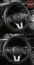 38 Cm/15 Inches Universal Car Faux Leather Steering Wheel Cover Sweat-absorbent And Breathable Handle Interior Upgrade New Amagi