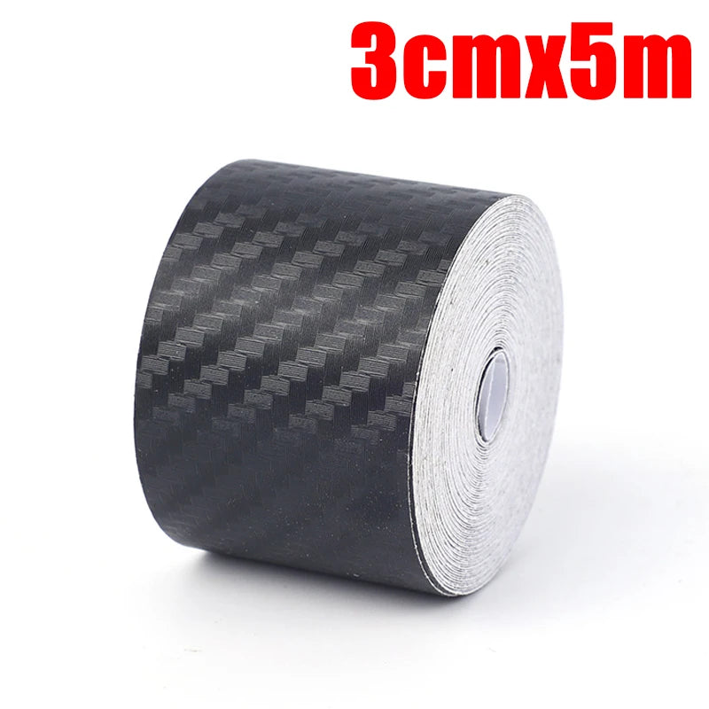 3D Carbon Fiber Matte Car Sticker DIY Paste Protector Strip Car Threshold Door Edge Anti Scratch Tape Waterproof Protection Film