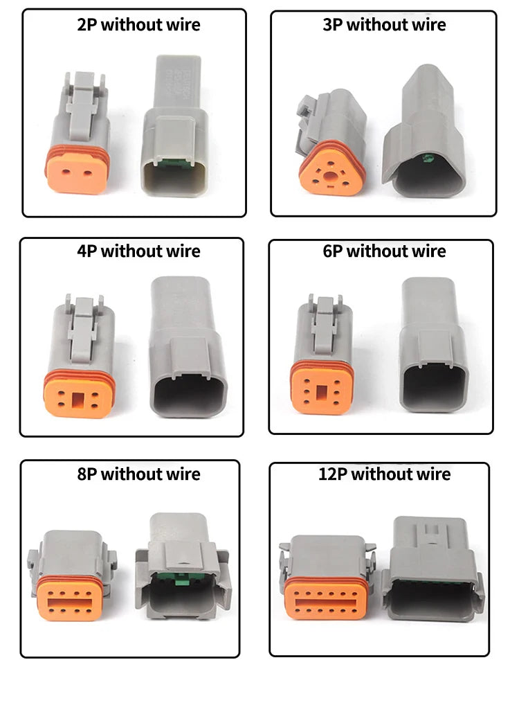 5/20/100 Sets Deutsch DT Connector With 15cm Wire Harness Waterproof Electrical Car Socket Plug DT06-2S DT04-2P 2/3/4/6/8/12P