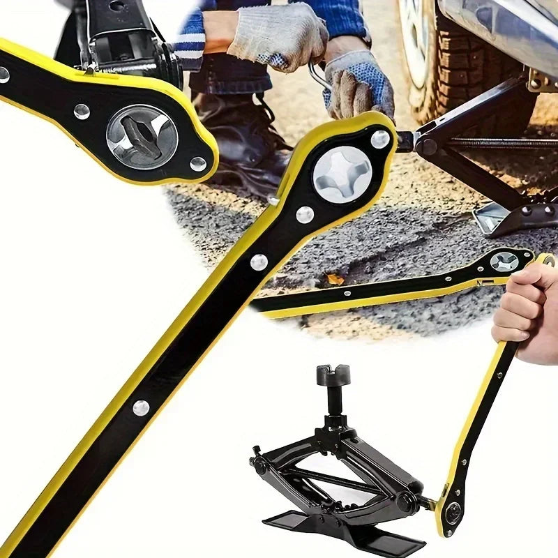 Auto Labor Saving Jack Cross Shaped Wrench Efficient Tire Changing Vehicle Tools Saving Car Scissor Ratchet Spanner Key Amagi