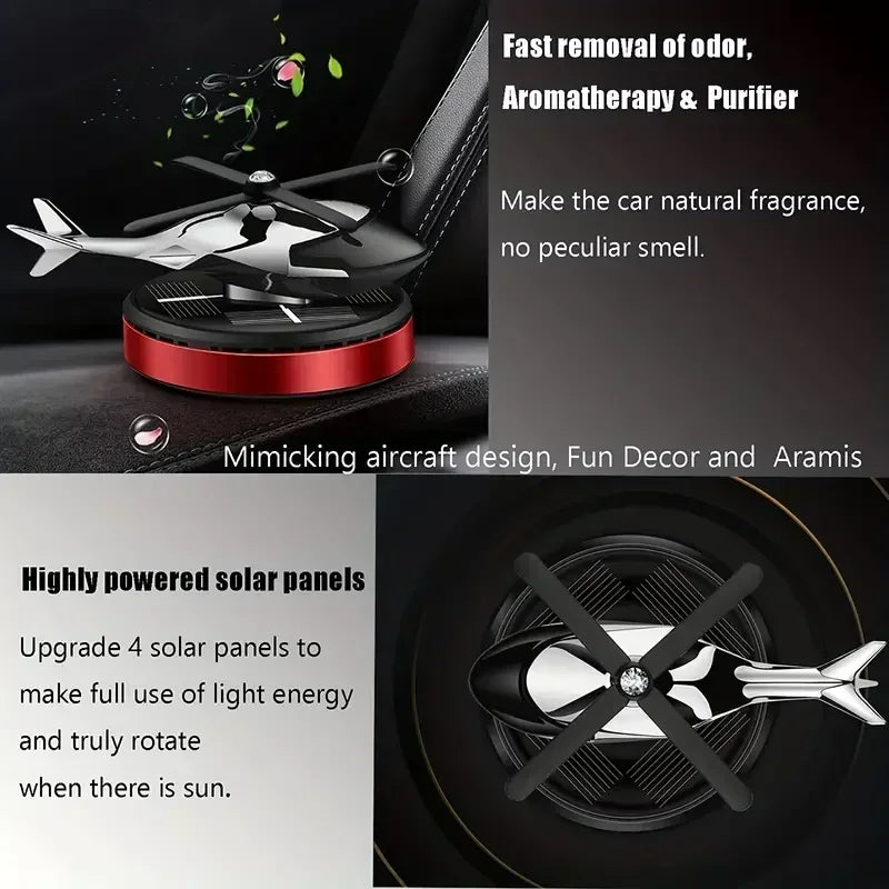 Solar Helicopter Car Air Freshener Fragrance Supplies Interior Accessories Novelty Propeller Flavoring Perfume Diffuser Amagi