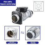 PLS20 WS20 TP20 Aviation Connector 20mm Opening Diameter 2-12 Pin Male Female Circular Plug Socket Metal Shell Waterproof IP67