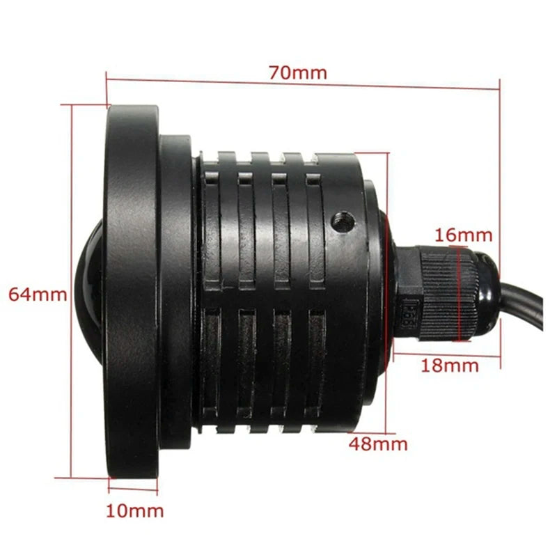 Hot 1Pcs 2.5'' 15W Car White COB LED Projector Angel Eyes Blue Ring DRL Fog Light Lamp