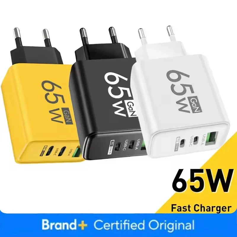 65W Type C USB GaN EU/US/KR Plug Fast Charging Charger 4 In 1 Multi Ports Quick Charging Wall USB Type C Power Adapter Amagi