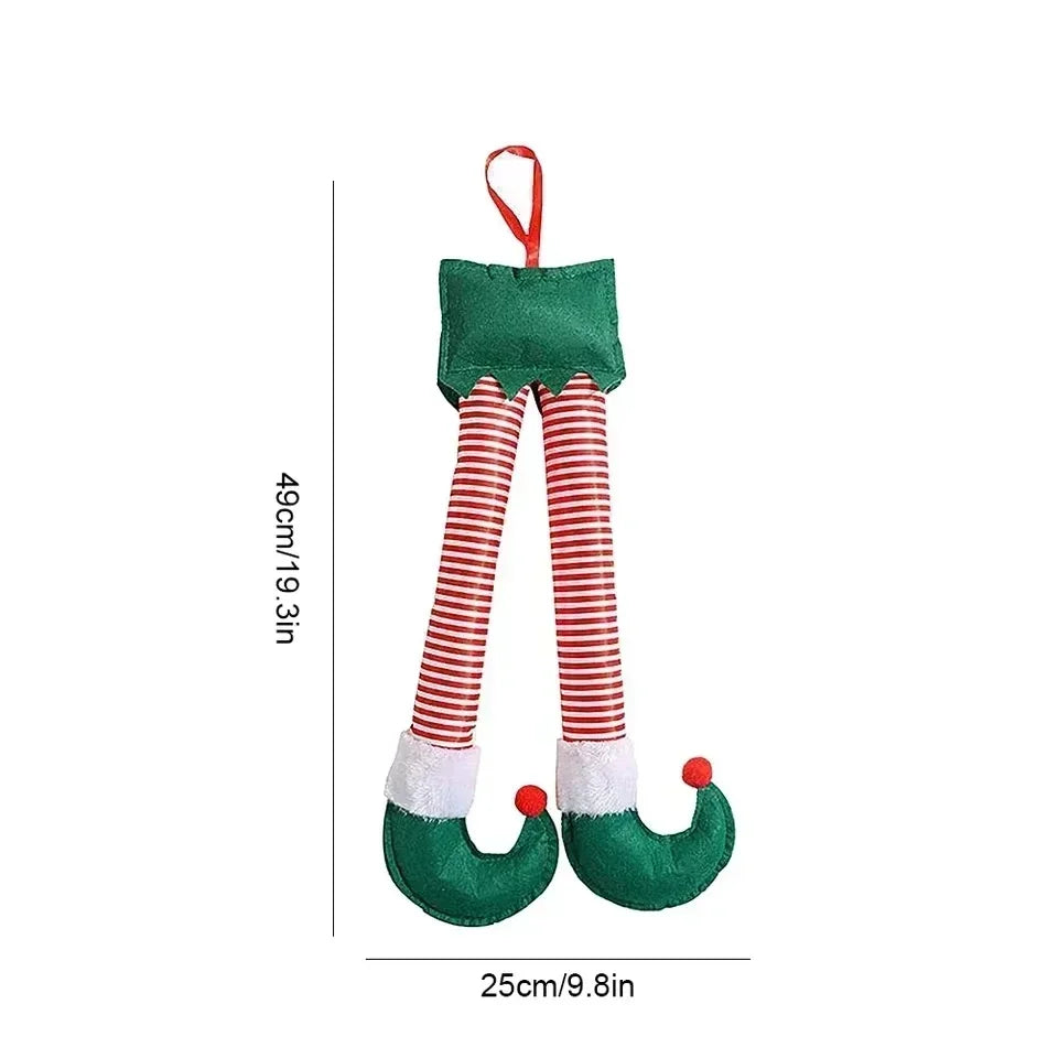 1PC New Year Car Christmas Elf Santa Legs Decoration Christmas Decor for Home Xmas Tree Pendants Ornaments Happy Gifts Amagi
