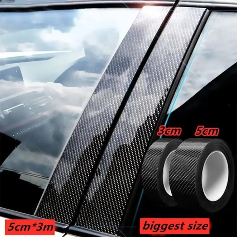 3D Carbon Fiber Sticker Paste Car Threshold Protective Film Anti Scratch Waterproof Matte Black Nano Sticker Tape for Car Body