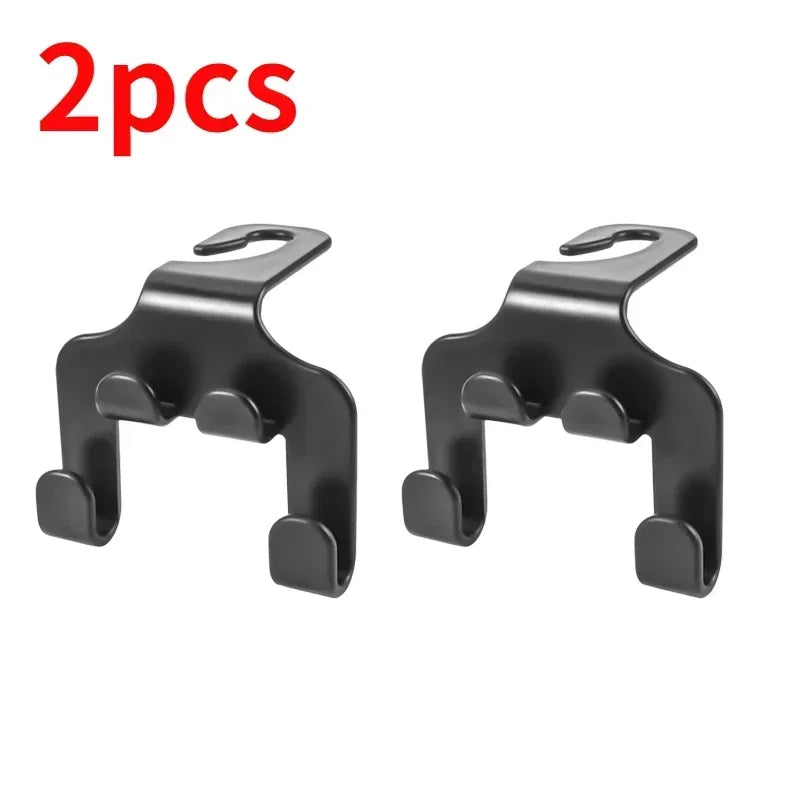 Car Seat Headrest Hook 4 Pack Hanger Storage Organizer Universal for Handbag Purse Coat Fit Universal Vehicle Car Black Amagi