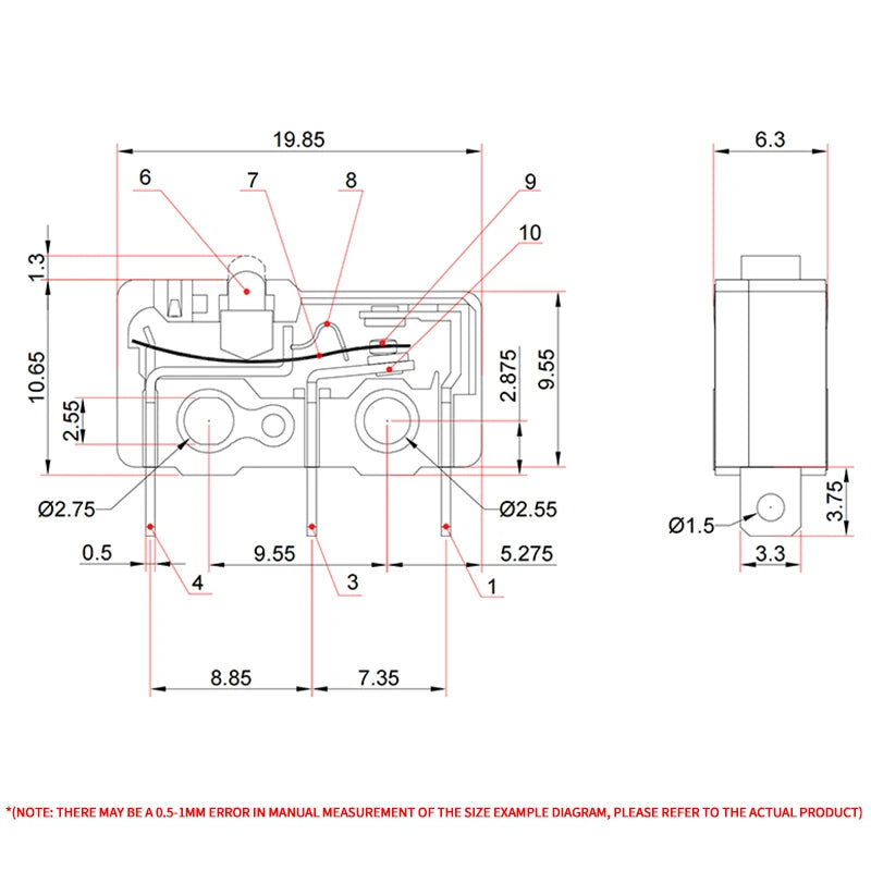 10/50/100Pcs Micro Limit Switch SPDT Snap Action, 5A 250V Mini Switch for Home Appliance, Control Circuit, DIY Projects