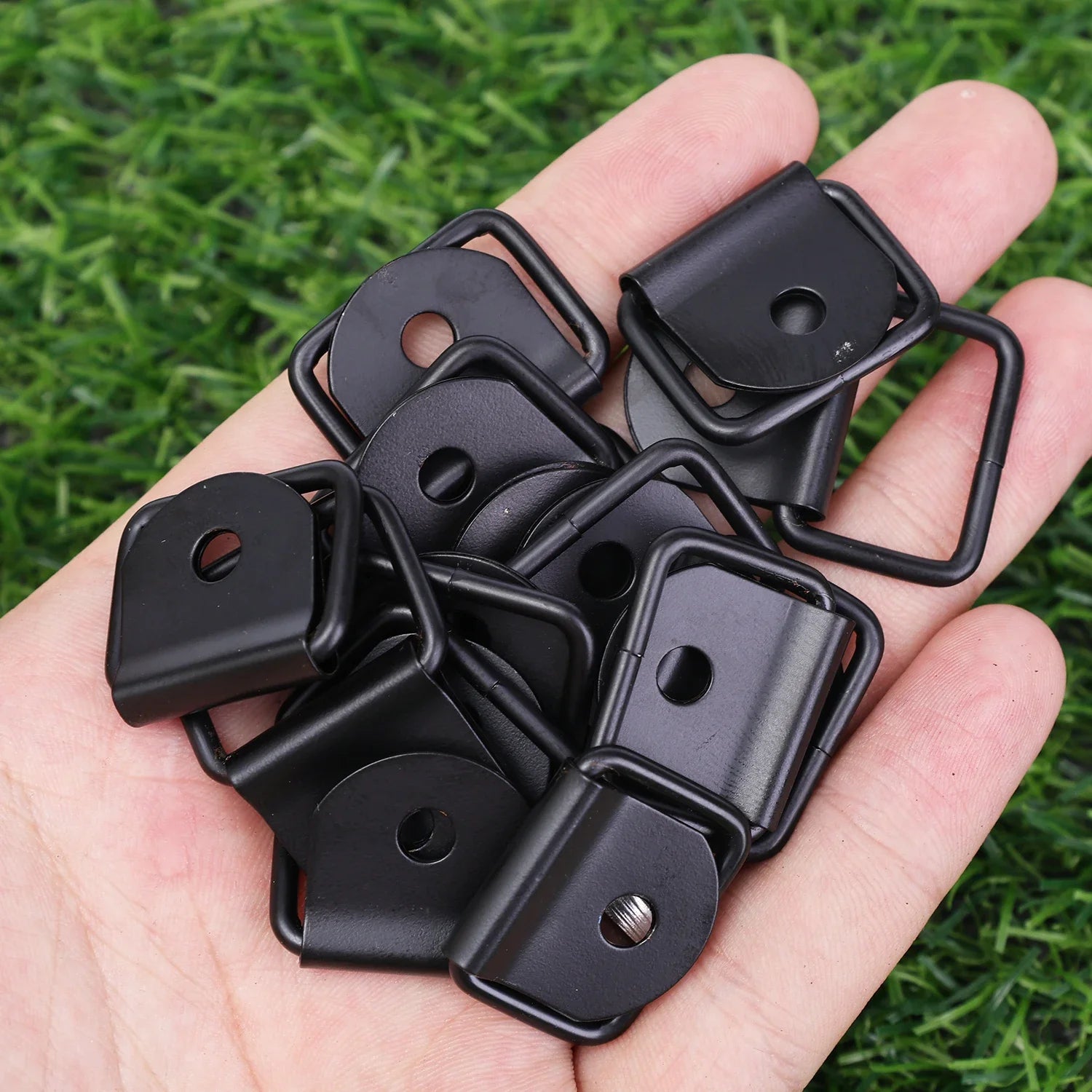 1-10PCS DRing Heavy Duty Tie Down Single Hole Iron Metal Mount Stamped Anchor Point Lashing Ring for Truck Trailer Cargo Van Kit