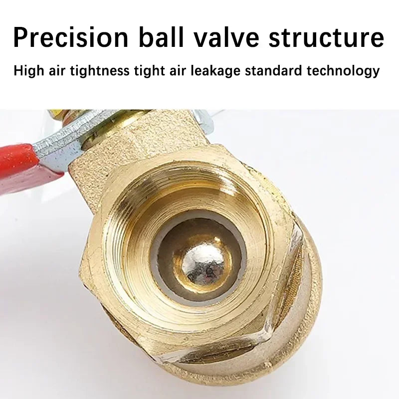 10PCS Ball Valve with 6-12mm Hose Barb and Male Thread Connectors (1/8'', 1/2'', 1/4'') for Copper Pipe Fitting Coupler Adapter