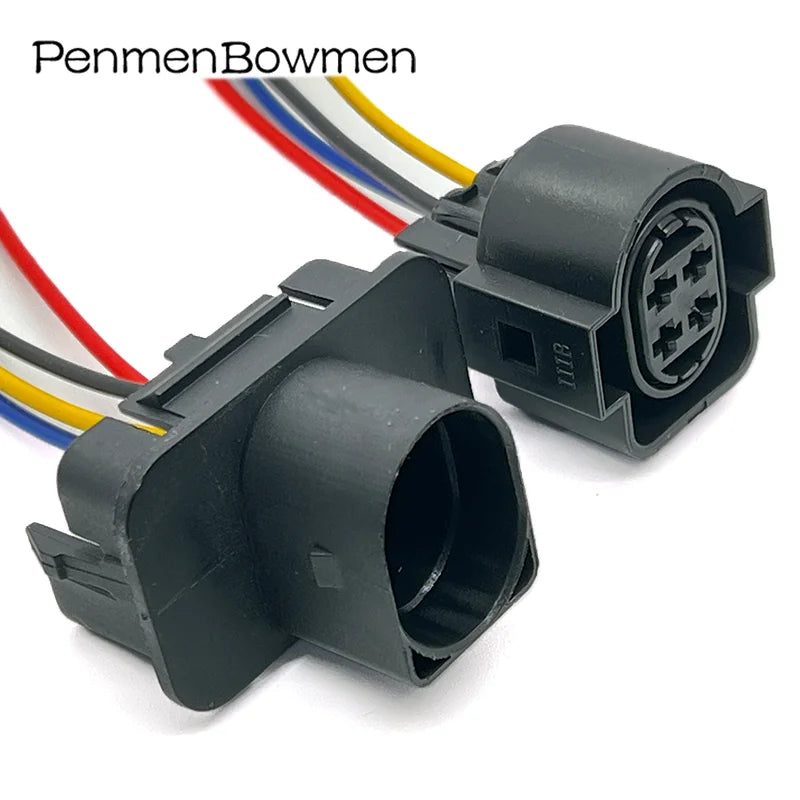 1 Set 4 Pin Auto 3.5mm Light Lamp Electrical Cable Connectors Female Male Wire Harness Plug For 1H0973734