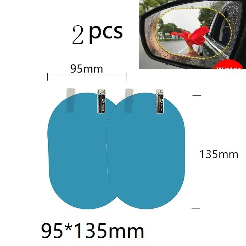 2pcs Rearview Mirror Rainproof Clear Film Sticker Protective for Car Motorcycle Bicycle Bike View AntiFog Waterproof Film Amagi