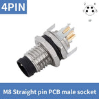 5/10 PCS M8 Straight/Curved Pin Aviation Plug Sensor PCB Bonding Plate Male and Female Socket Waterproof Connector 3/4/5/6/8P