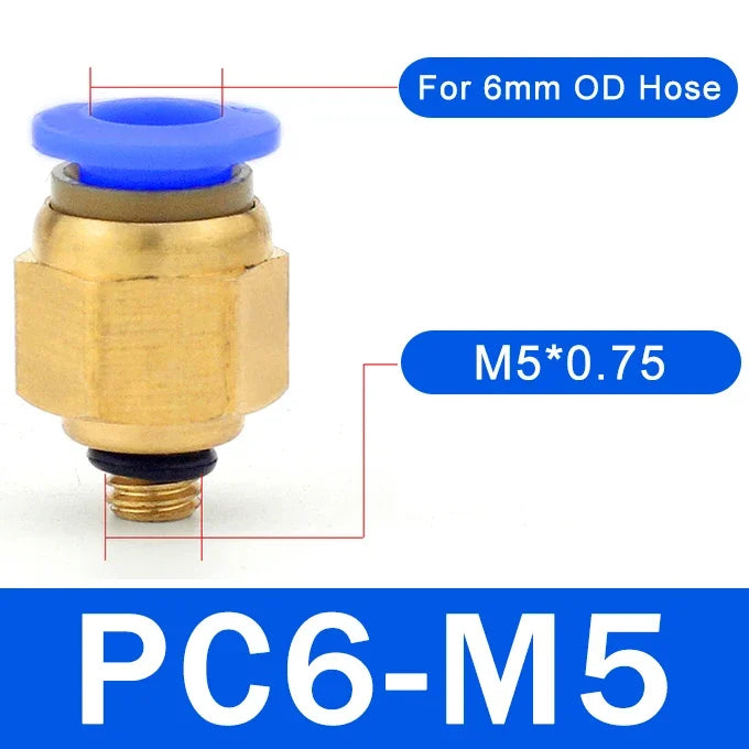 5PCS PC Pneumatic Quick Connector - 4-12mm Push In Fitting for 1/8" 1/4" 3/8" 1/2" BSPT Thread Air Hose & Tube,Industrial Use