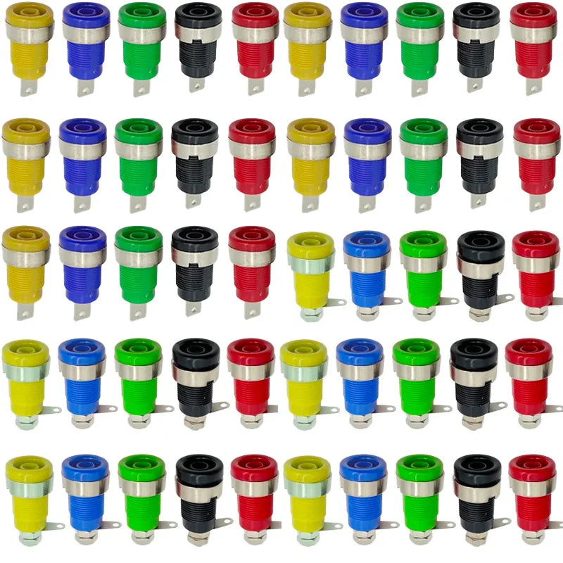 20PCS 4mm Banana Socket 32A Panel Mount Female Connectors, Insulated Safety Binding Post Jacks, 5 Colors for DIY Projects