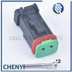 Black 2 Pin DT Series Enhanced Seal Waterproof Wire auto connector DT06-2S DT04-2P DT06-2S-E005 DT04-2P-E005 For Deutsch