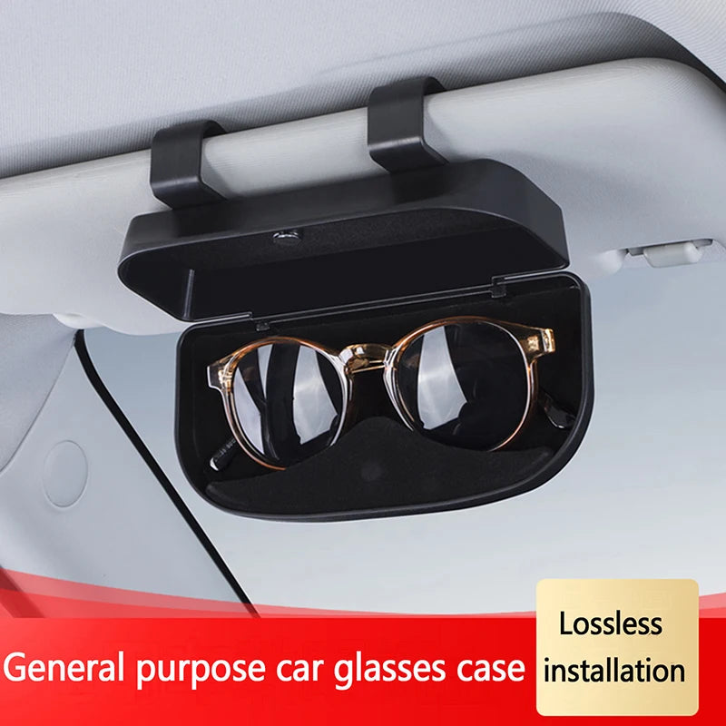 1PC Car Glasses Box Portable Car Sunglasses Holder In The Car Driving Glasses Holder Eyeglass Case Sun Visor Car Lenses Holder