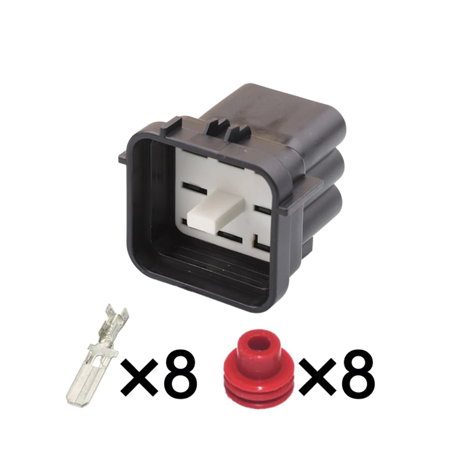 8-Pin Connector Waterproof 6.3mm Male Female Connector Terminal Wiring Harness Automobile Housing Cable Plug 344073-1 344079-1