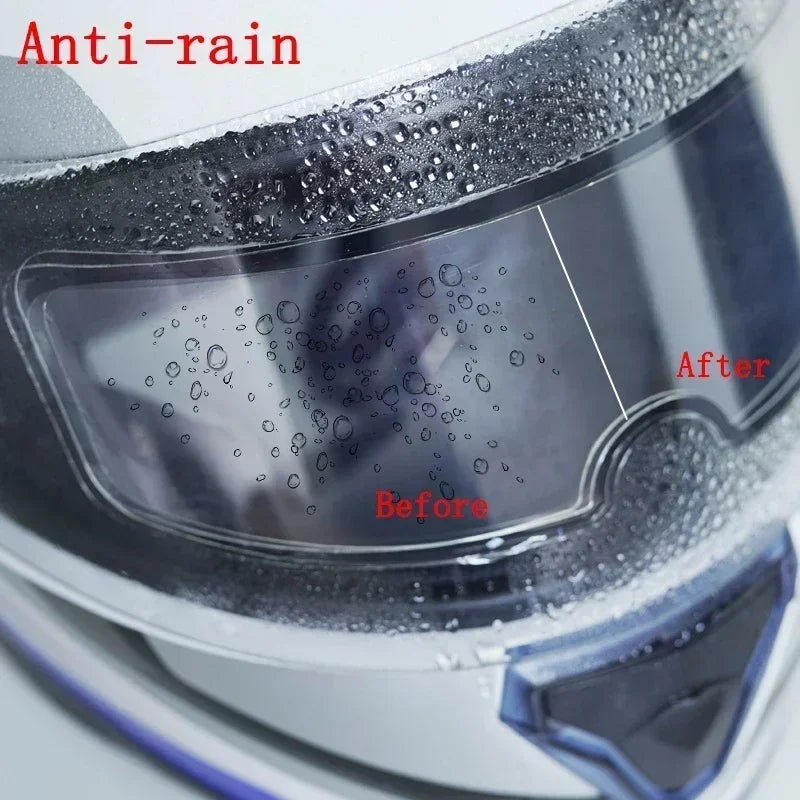 Crystal-Clear Helmet Anti-Fog Film–Nano Rain-Repellent Visor Shield for Day/Night Riding, Zero Distortion, Easy DIY Application
