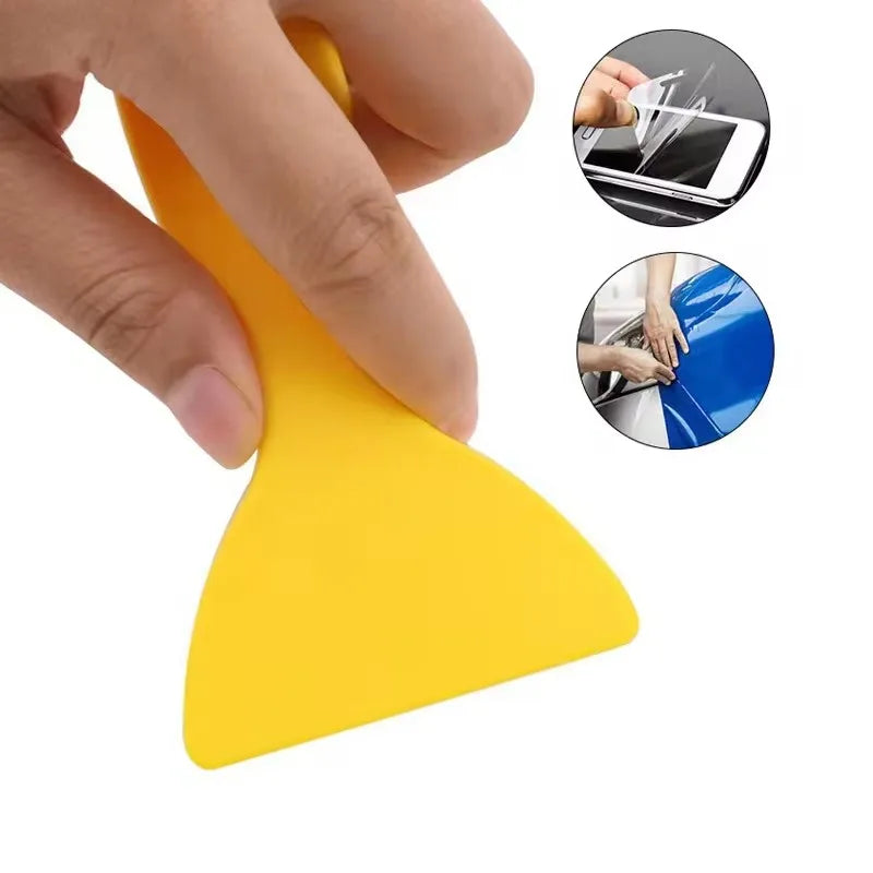 Yellow Scraper Car Film Application Tools Universal Auto Film Wrap Tint Tinted Sticker Scraper Hard Sticker Smooth Squeegee Kit