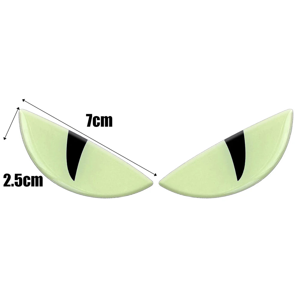 1 Pair New Motorcycle Headlight Luminous Stickers Devil Eye Dazzle Colour 3D Decals Motorbike Body Waterproof Decoration Sticker