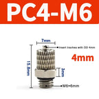 Mini Pneumatic Pipe Connector PC PL Screw Through Quick Fitting Fast Twist Joint ,Male Thread M3 M4 M5 M6 - Tube OD 3mm 4mm 6mm
