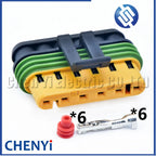 6 Pin female Car Waterproof Wiring Harness Socket Automotive Electrical Connector engine radiator plug 15344031