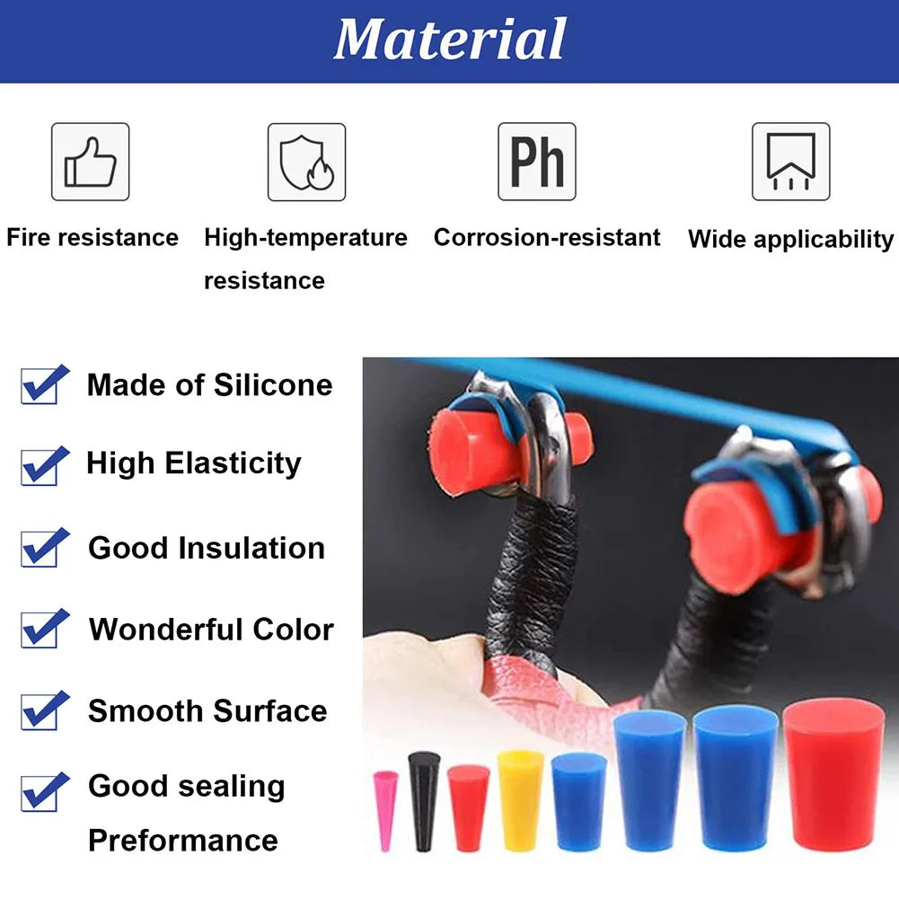 105 Pcs High Temp Masking Plugs Powder Coating Silicone Cone Plugs Assortment Kit Car Maintenance Reusable Accessories