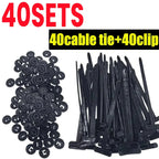 1-100SET Nylon Cable Tie Buckle Multipurpose Cable Ties Tool Universal Heavy Duty for Car Repair Self Locking Zip Black Zip Ties