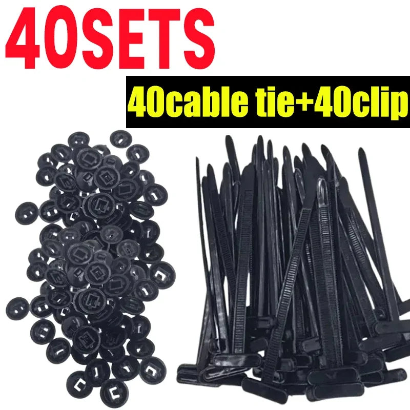 1-100SET Nylon Cable Tie Buckle Multipurpose Cable Ties Tool Universal Heavy Duty for Car Repair Self Locking Zip Black Zip Ties