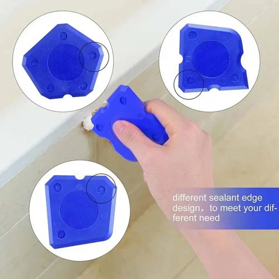4pcs Silicone Glass Cement Scraper Floor Caulking Tool Sealant Grout Remover Edge Repair Tools Home Cleaning Hand Spatula Amagi