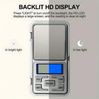 High Precision Mini Pocket Scale 500g/0.01g Portable Digital Jewelry Scale Accurate Small LCD Weighing Device for Easy Carry