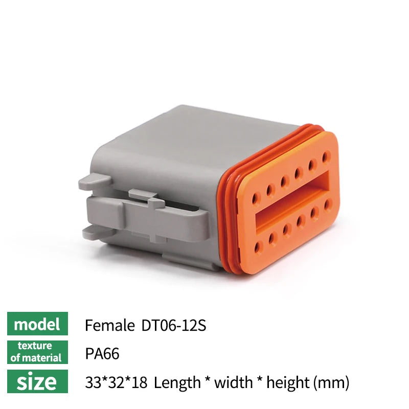 5/10/20Sets Deutsch Type DTM/DT/DTP/DT13/DT15 Waterproof Connector With Terminal Male Female Plug&Socket DTM04-2/3/4/6/8/12P
