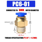 10/50PCS Pneumatic Fitting Air Connector PC 4mm 6mm 8mm 10mm 12mm Thread 1/8" 1/4" 3/8" 1/2" Hose Fittings Pipe Quick Connectors