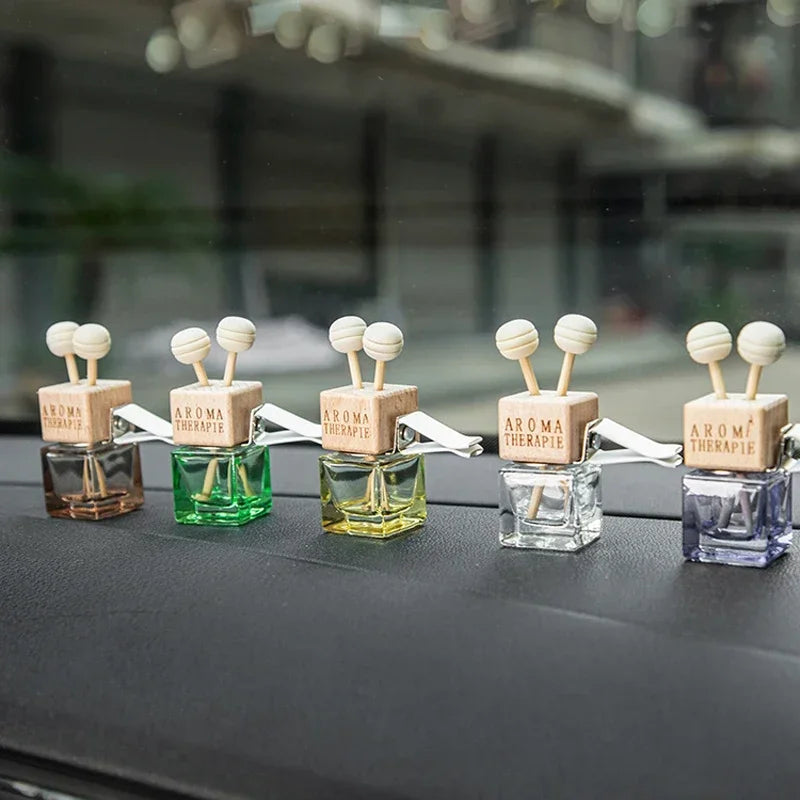 Car Fragrance Empty Glass Bottle Clip Cute Car Air Freshener Bottle Perfume Clip Air Vent Outlet Auto Accessories Amagi