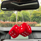 Dice For Car Mirror Auto Rear Mirror Plush Dice Soft And Fuzzy Car Charm Interior Ornament For Sedan Truck SUV Hangable Amagi