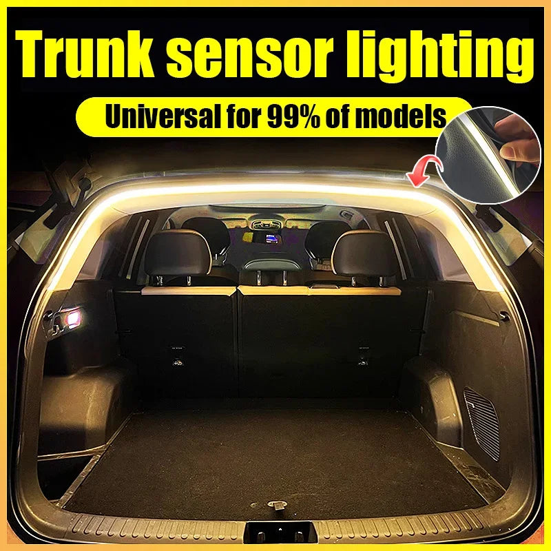 Car High Brightness Trunk Lighting Ambient Light Interior Decoration LED Wiring Free Automatic Sensing Tailgate 2/4M Strip Amagi