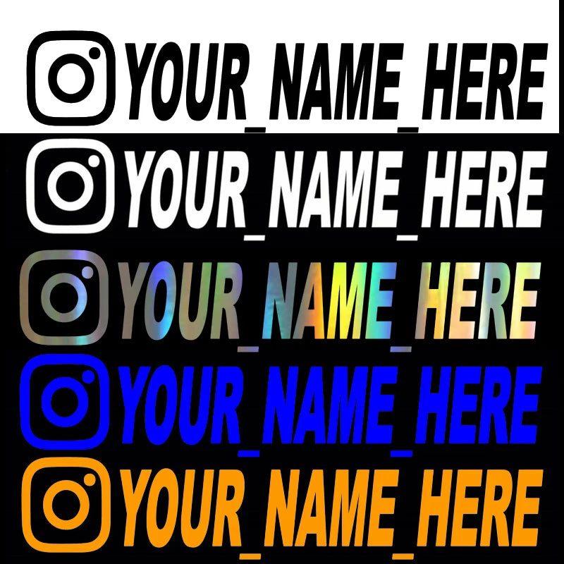 20cmx4cm Personalized Instagram Car Sticker Vinyl Decals Motorcycle Car Stickers（Cannot be customized）