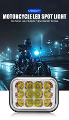 12 Led Strobe Motorcycle Headlight LED Switch Auxiliary Working Fog Lights Bulb Projector Headlight Motorbike Running Lamp Amagi